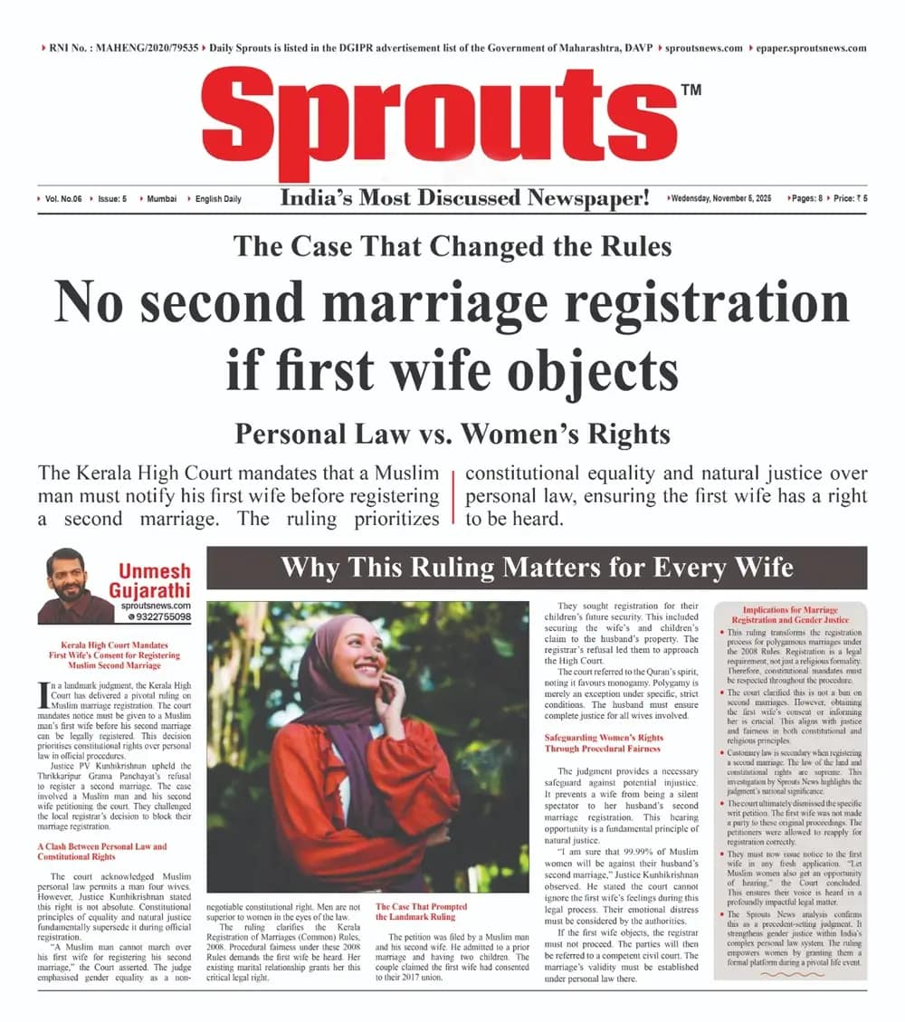 Kerala HC Mandates Notice to First Wife in Muslim 2nd Marriage.