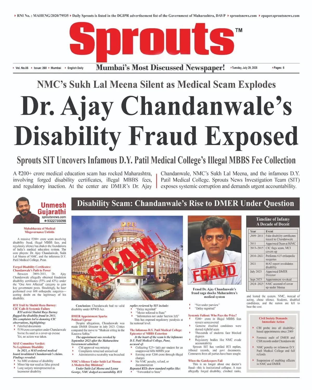 Dr. Ajay Chandanwale’s Disability Fraud Exposed in ₹200 Crore Medical Education Scam.