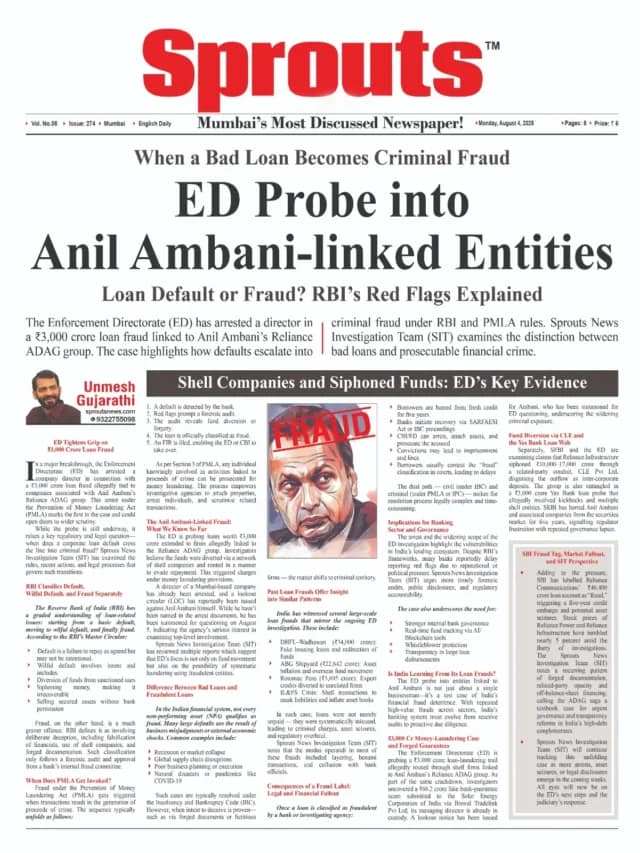 ₹3,000 crore Yes Bank loan fraud linked to Anil Ambani’s Reliance ADAG group.